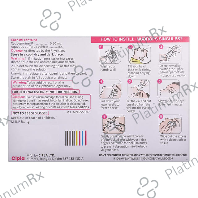 Imudrops 0.05% Singules Eye Drop 0.5ml