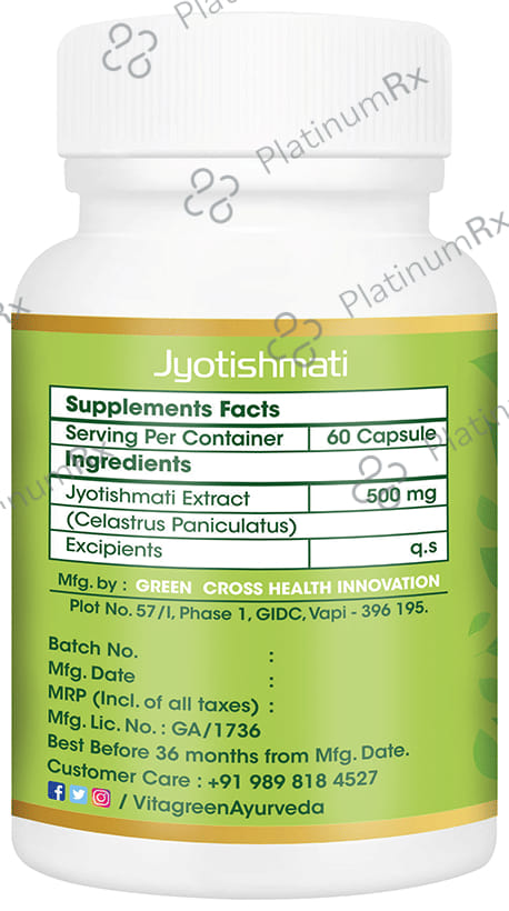 Vitagreen Jyotishmati 500mg Capsule