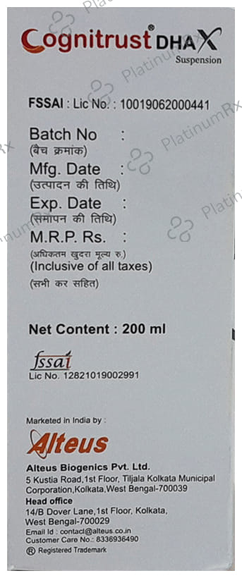 Cognitrust DHA X Oral Suspension Mango Sugar Free 200ml