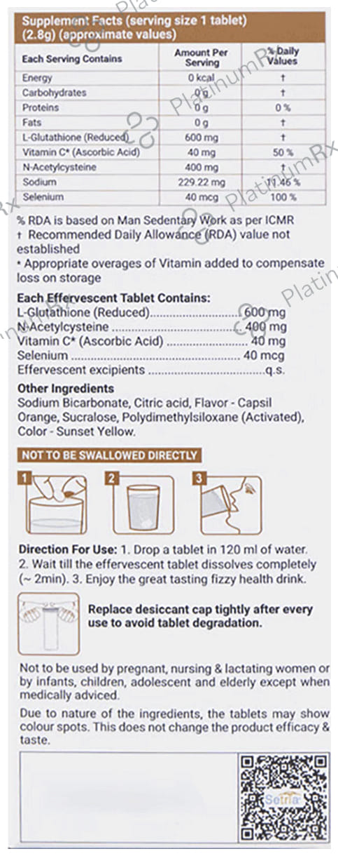 Glutone Glutone 1000 (15)& Escor-Z Lime & lemon Flavour(20) Effervescent Tablet