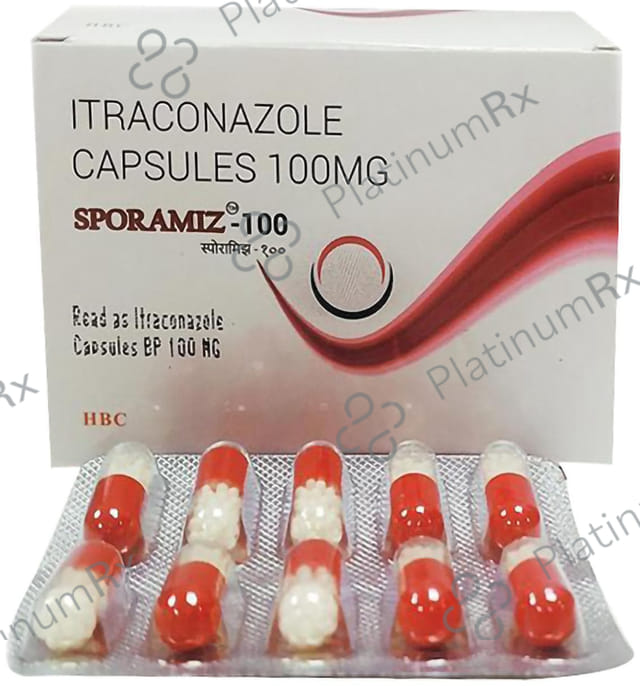 Sporamiz 100mg Capsule 10 Capsule