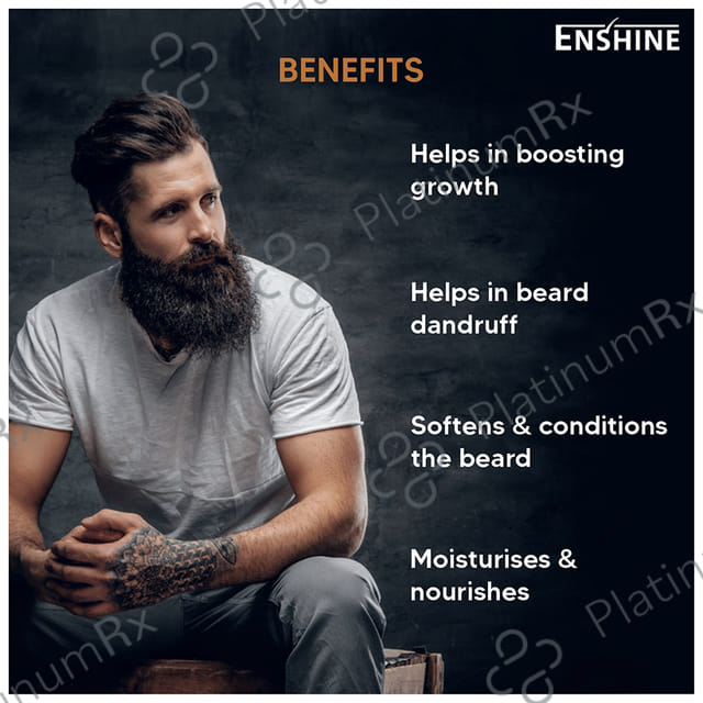 Enshine Beard Oil with Argan Oil, Almond Oil & Vitamin E for Nourished & Shiny Beard