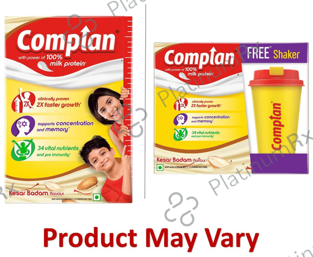 Complan 100% Milk Protein for Concentration, Memory & Growth - Flavour Kesar Badam Refill 500 gm