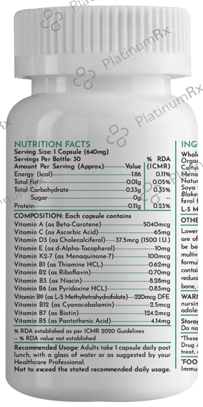 Unived Whole Food Multivitamin Vegan Capsule for Women