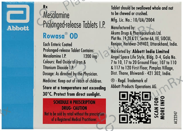 Rowasa OD 1200mg Tablet 10s