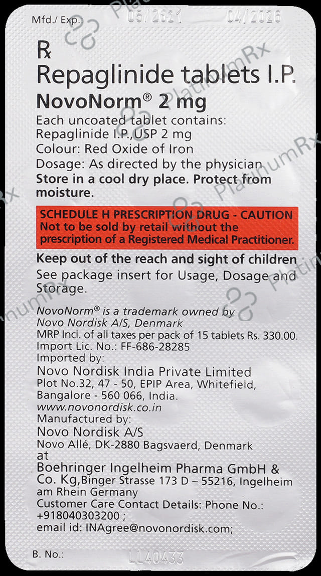 Novonorm 2mg Tablet 30s