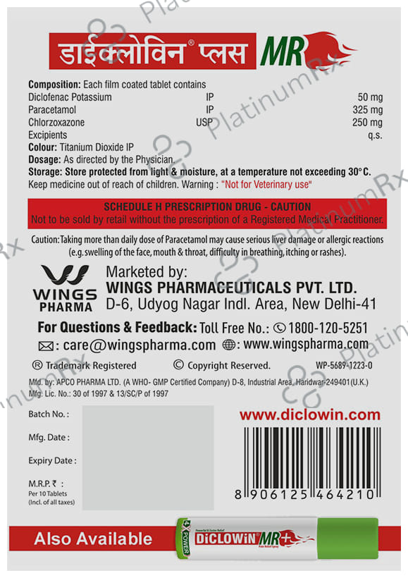 Diclowin Plus MR Tablet 10s