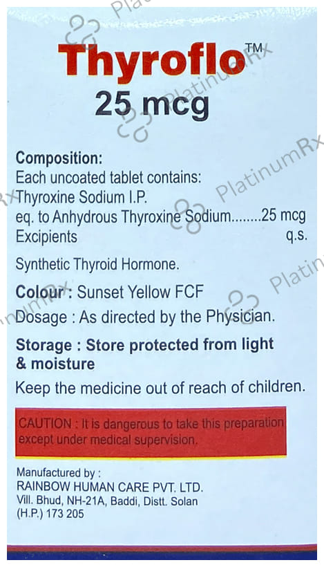 Thyroflo 25mcg Tablet 120s