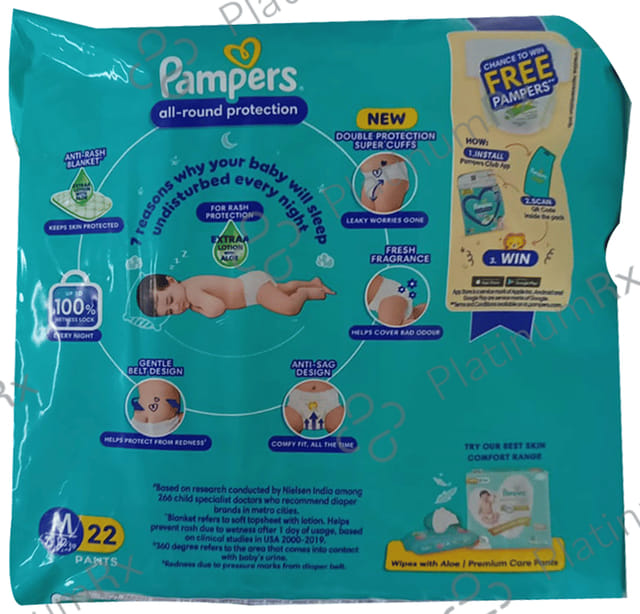 Pampers All Round Protection Anti Rash Blanket Medium diapers 22s