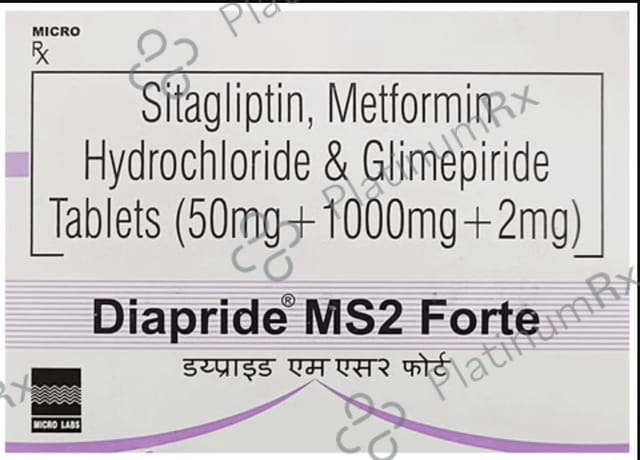 Diapride MS 2 Forte 2/50/1000mg Tablet 10s