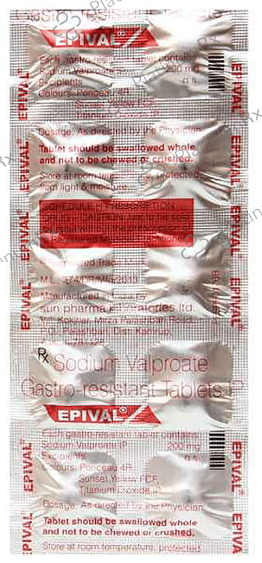 Epival 200mg Tablet 10s