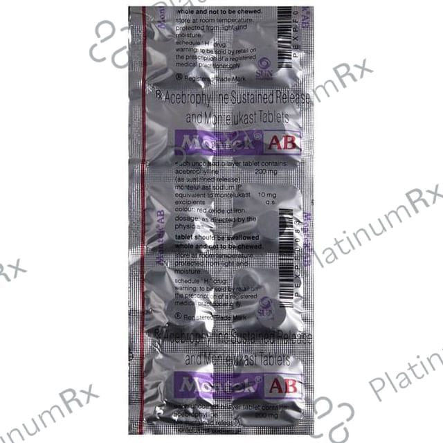 Montek Ab 200/10mg Tablet 10s