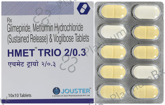 Hmet Trio 2/500/0.3mg Tablet 10s