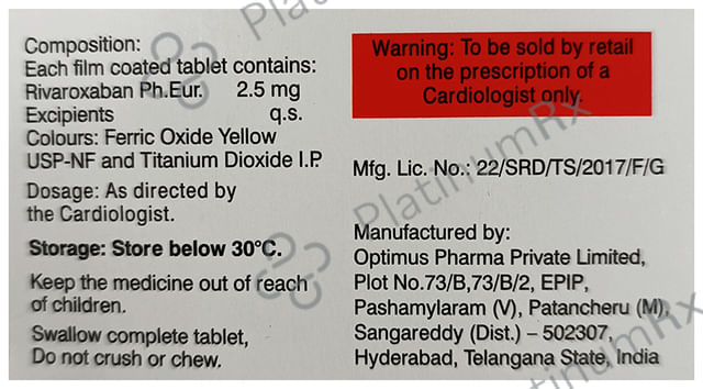 Rivaban 2.5mg Tablet 10s