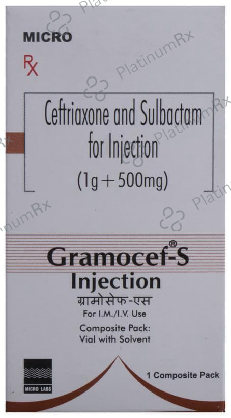 Gramocef S 1000/500mg Injection 1s