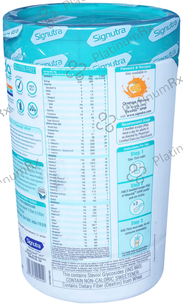 Maxvida HPHF Vanilla Flavour Powder 400gm