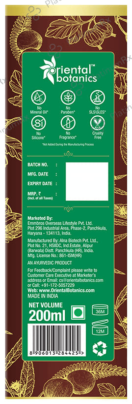 Oriental Botanics Bhringraj & Amla Hair Oil with Comb Applicator 200 ml