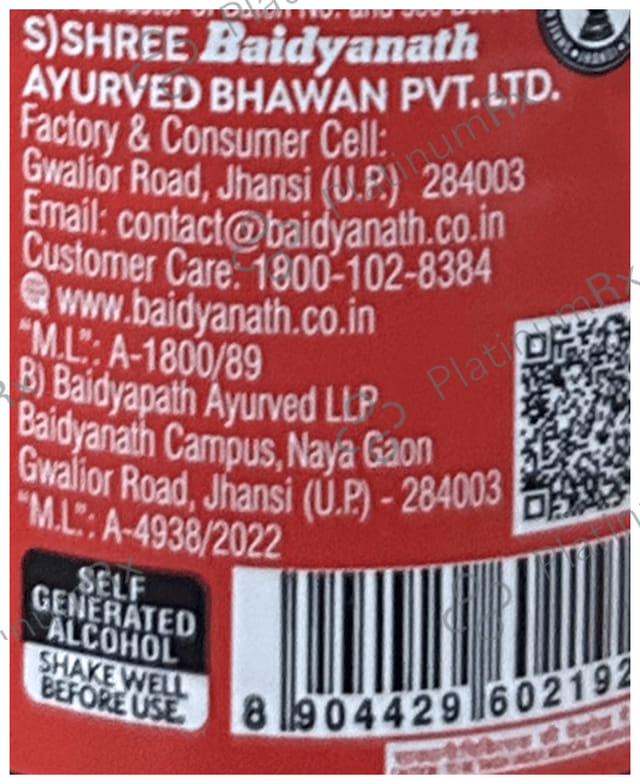 Baidyanath (Jhansi) Ashokarishta Women's Health Tonic 450 ml