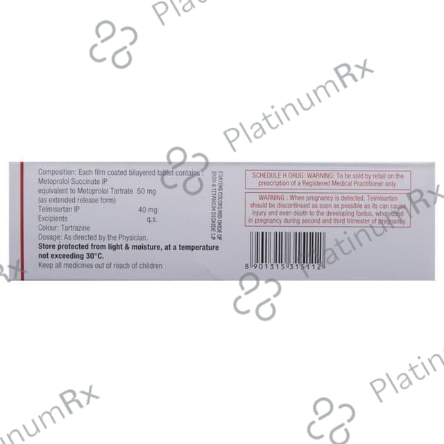 Telsar Beta 50/40mg Tablet ER 10s
