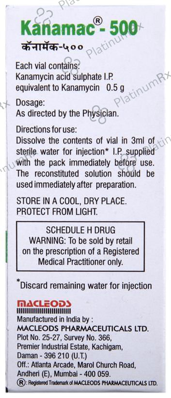 Kanamac 500 Injection