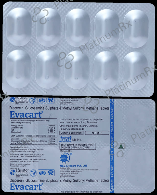 Evacart 50mg/750mg/250mg Tablet