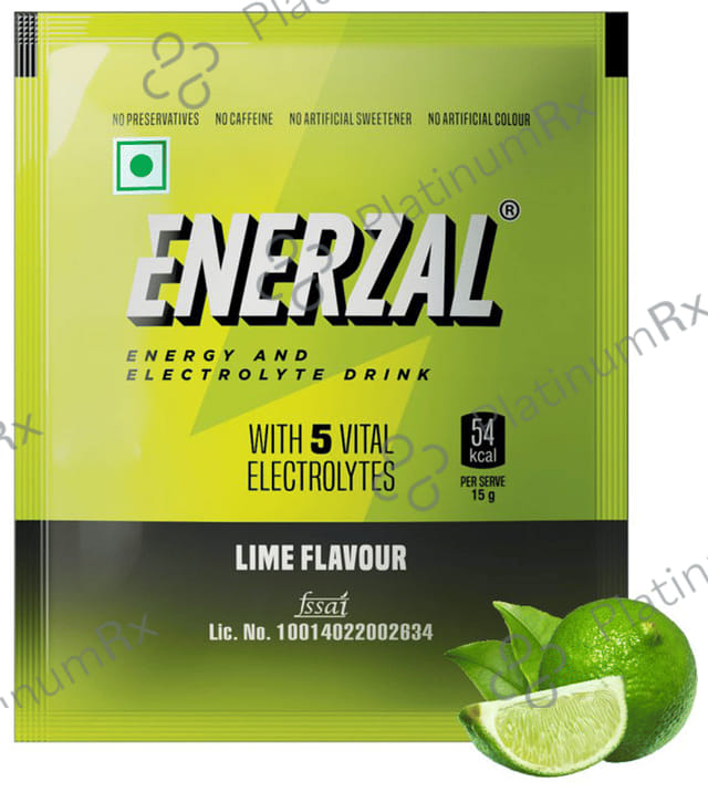 Enerzal Energy & Electrolyte Drink Flavour Powder Lime 50gm