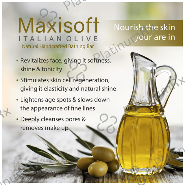 Maxisoft Italian Olive Bathing Bar (75gm Each) 6 units
