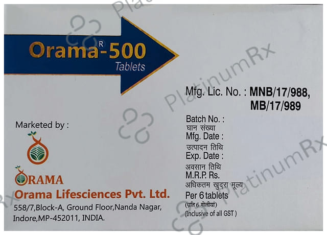Orama 500mg Tablet 6s