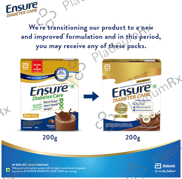 Ensure Diabetes Care Chocolate Flavour Powder 200gm