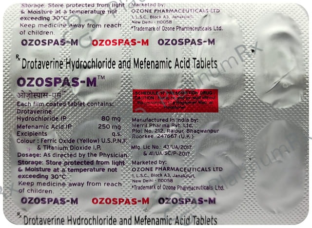 Ozospas M 250/80mg Tablet 10s
