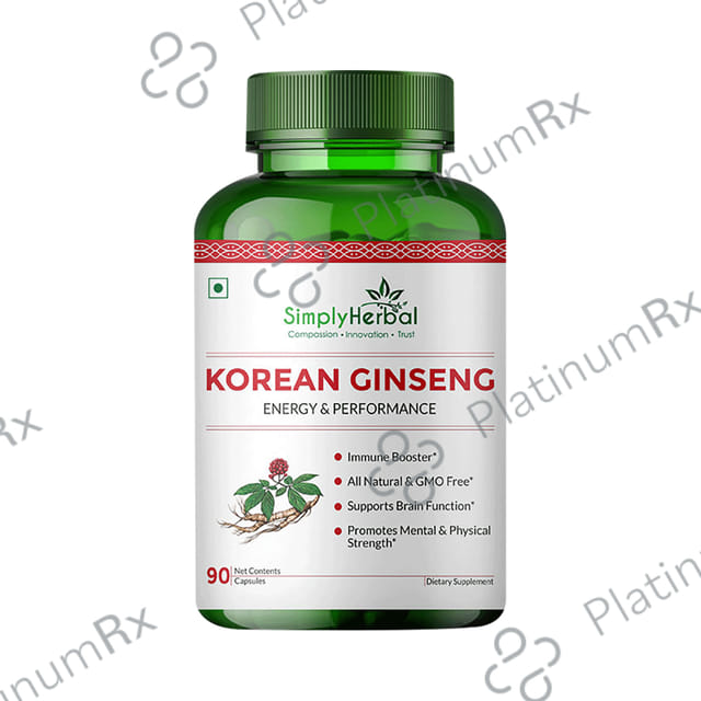 Simply Herbal Korean Ginseng Vegetarian Capsules