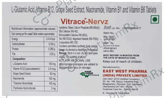 Vitrace Nervz Tablet 10s