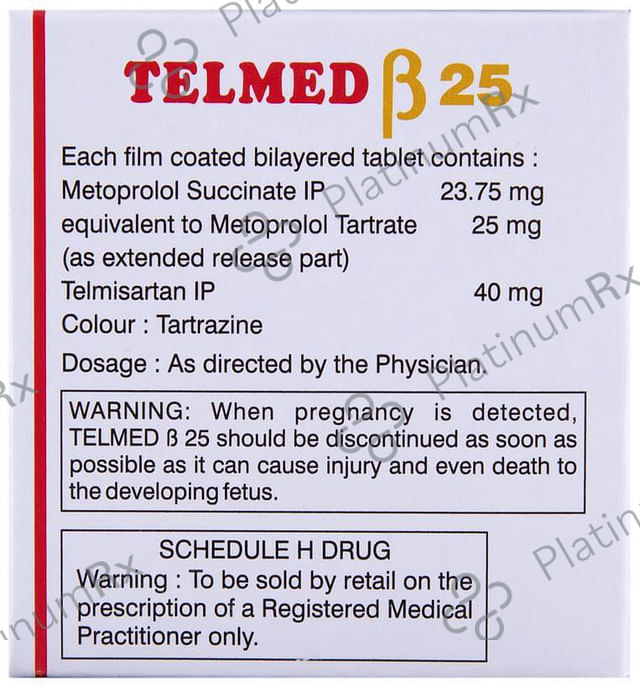 Telmed Beta 25 ER 23.75/40mg Tablet 10s