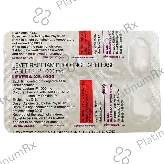 Levera XR 1000mg Tablet 10s