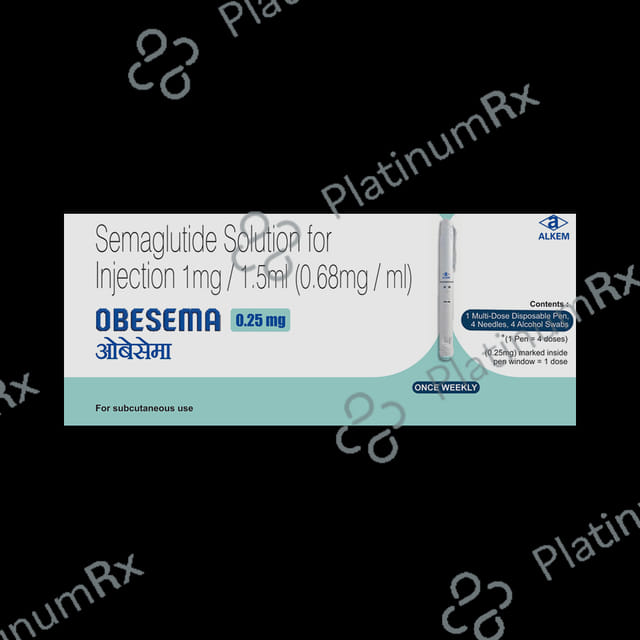 Obesema 0.25mg Injection (1 Multi-dose Disposable Pen, 4 Needles, 4 Alcohol Swab)