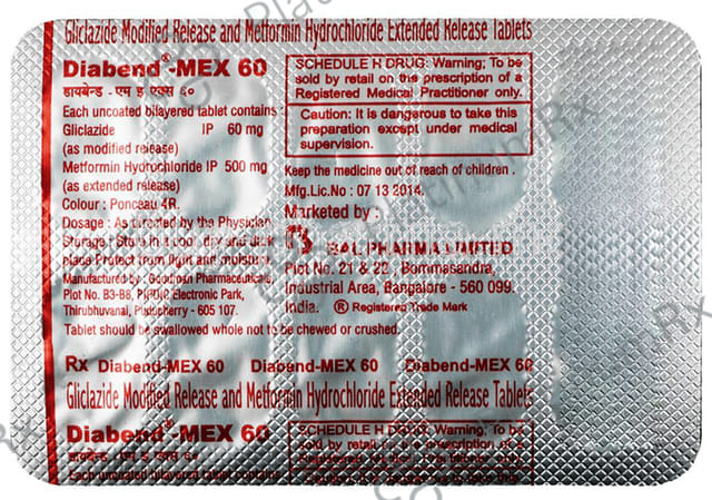 Diabend MEX 60/500mg Tablet ER 10s