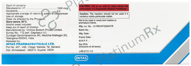 Rejunex PFS 1500mcg Injection 1ml