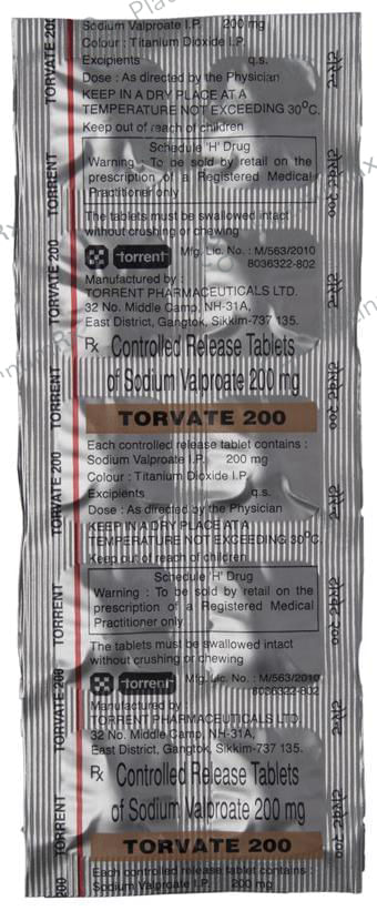 Torvate 200mg Tablet CR 10s