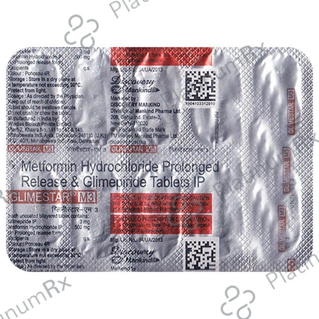 Glimestar M 3/500mg Tablet PR 10s