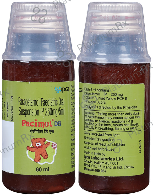 Pacimol DS 250mg Oral Suspension 60ml