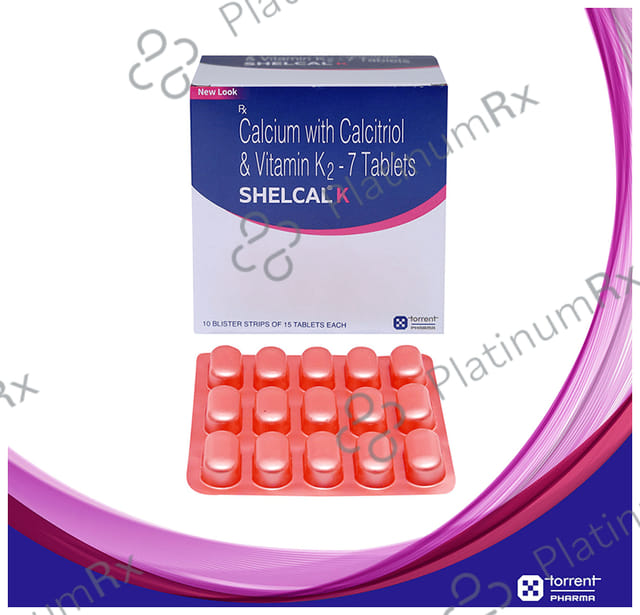 Shelcal K 0.25mcg/500mg/100mcg Tablet 15s