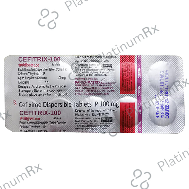 Cefitrix 100mg Tablet DT 10s