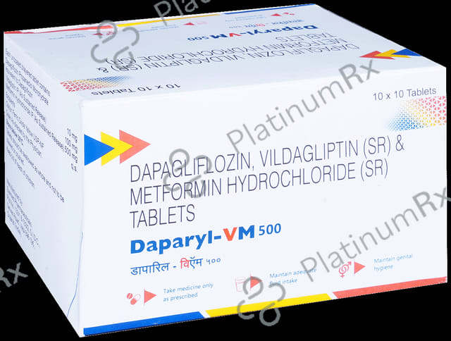 Daparyl VM 10/500/100mg Tablet 10s