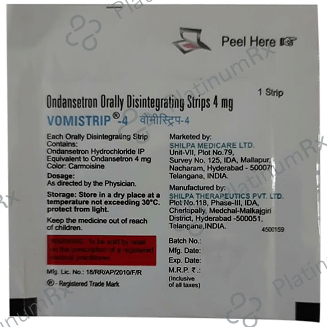 Vomistrip 4 Orally Disintegrating Strip