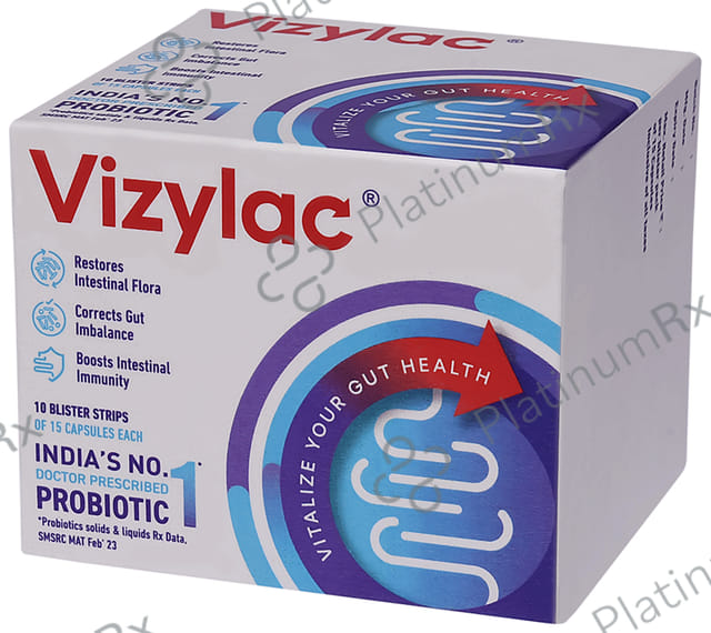 Vizylac Lactic Acid 120M Bacillus For Gut Health Capsule 15s