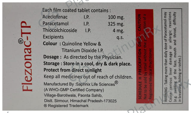 Flezonac TP 4mg/100mg/325mg Tablet