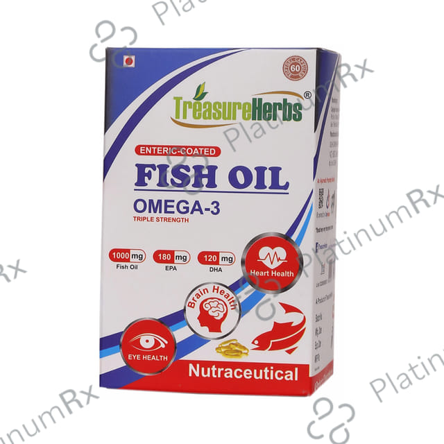 TreasureHerbs Enteric Coated Fish Oil Omega 3 Triple Strength Capsule 60s