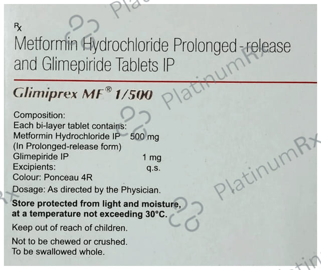 Glimiprex MF 1/500mg Tablet PR 15s