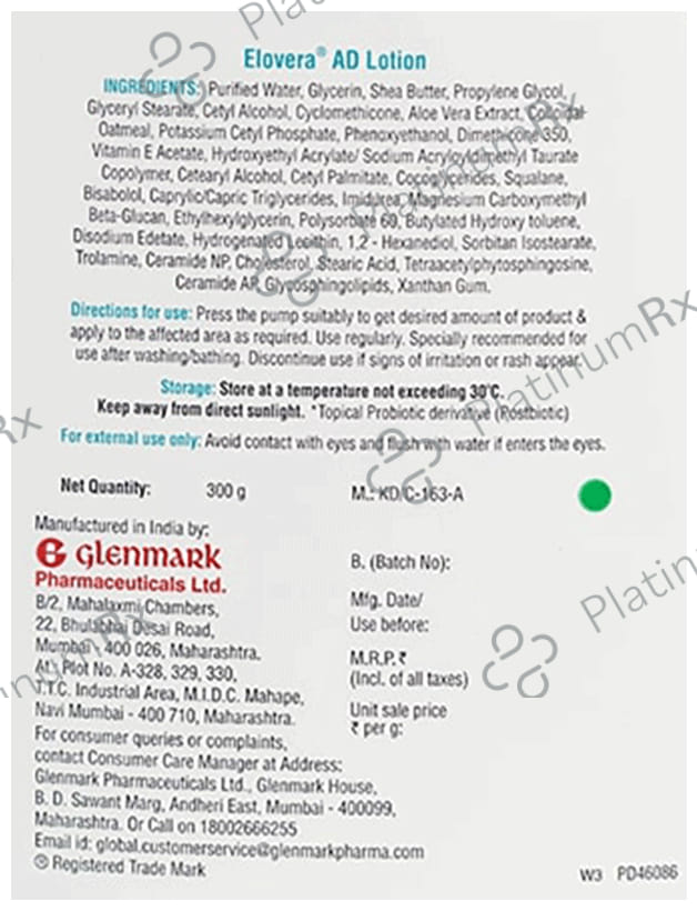Elovera Ceramide & Probiotic Based AD Lotion 300gm
