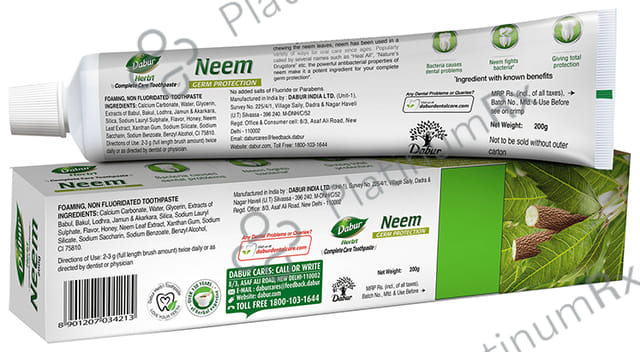 Dabur Neem Germ Protection Herb'l Toothpaste (200gm Each)